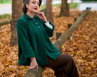 Swing Jacket in Green | Vintage 1940s Women's Style | The Seamstress of Bloomsbury
