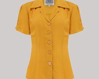 Grace Blouse in Mustard | Vintage 1940s Women's Style  | The Seamstress of Bloomsbury