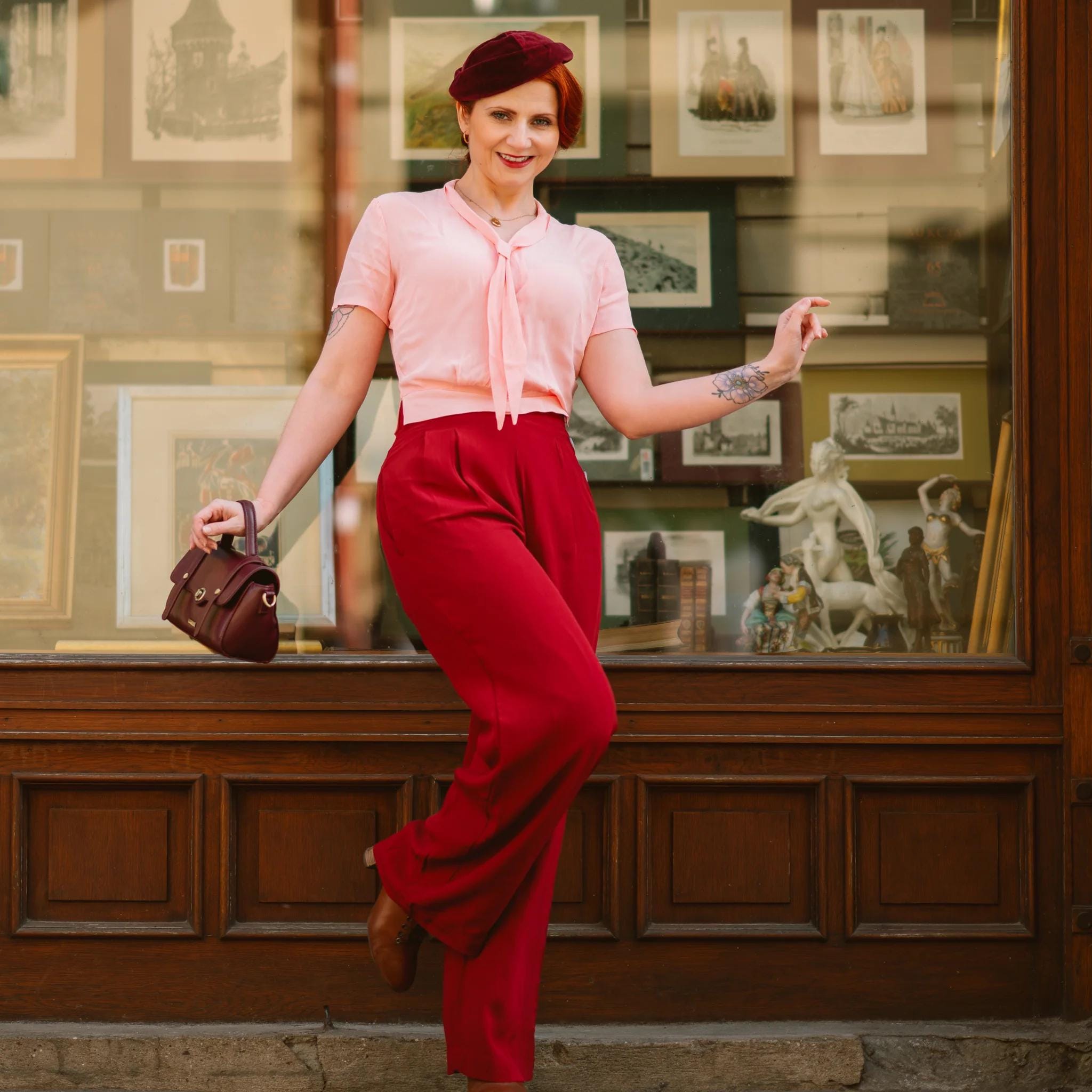 Wine Red Trousers - Etsy