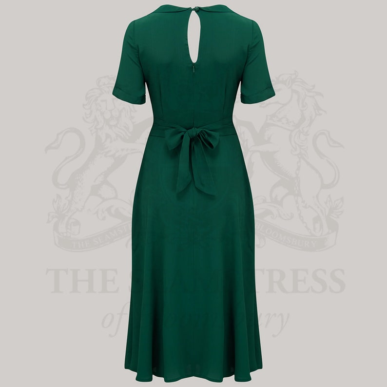 Cindy Dress in Hampton Green by The Seamstress of Bloomsbury Authentic 1940s Inspired Dress image 2