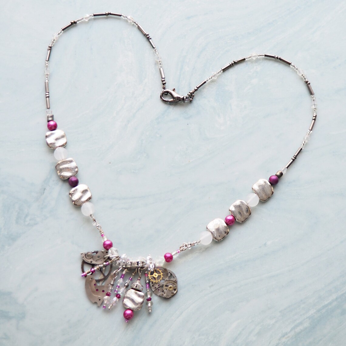 Vintage Watchpart Necklace Etsy