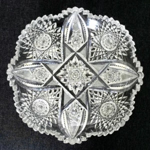 Cut Glass American Brilliant Crystal Bowl, antique