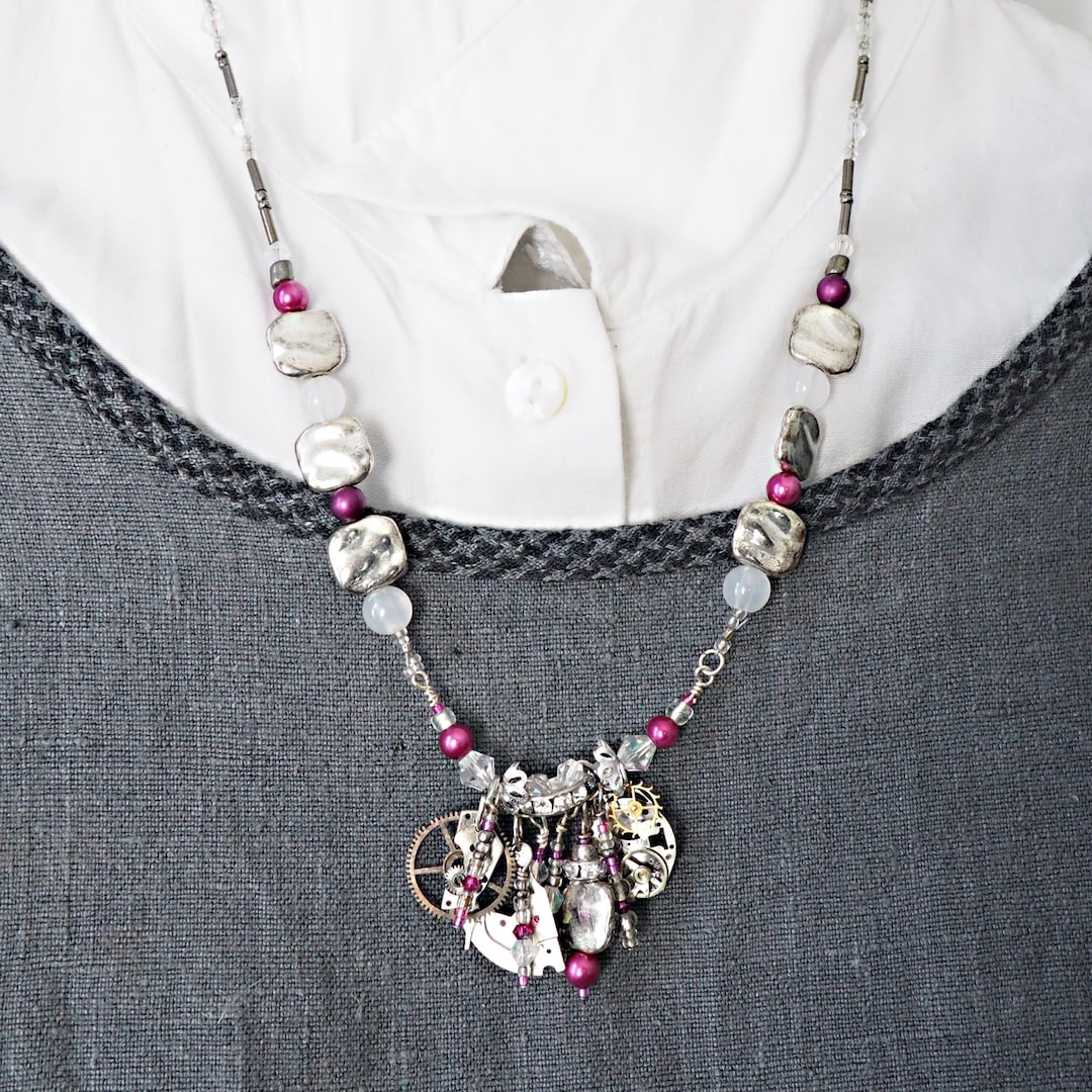 Vintage Watchpart Necklace Etsy