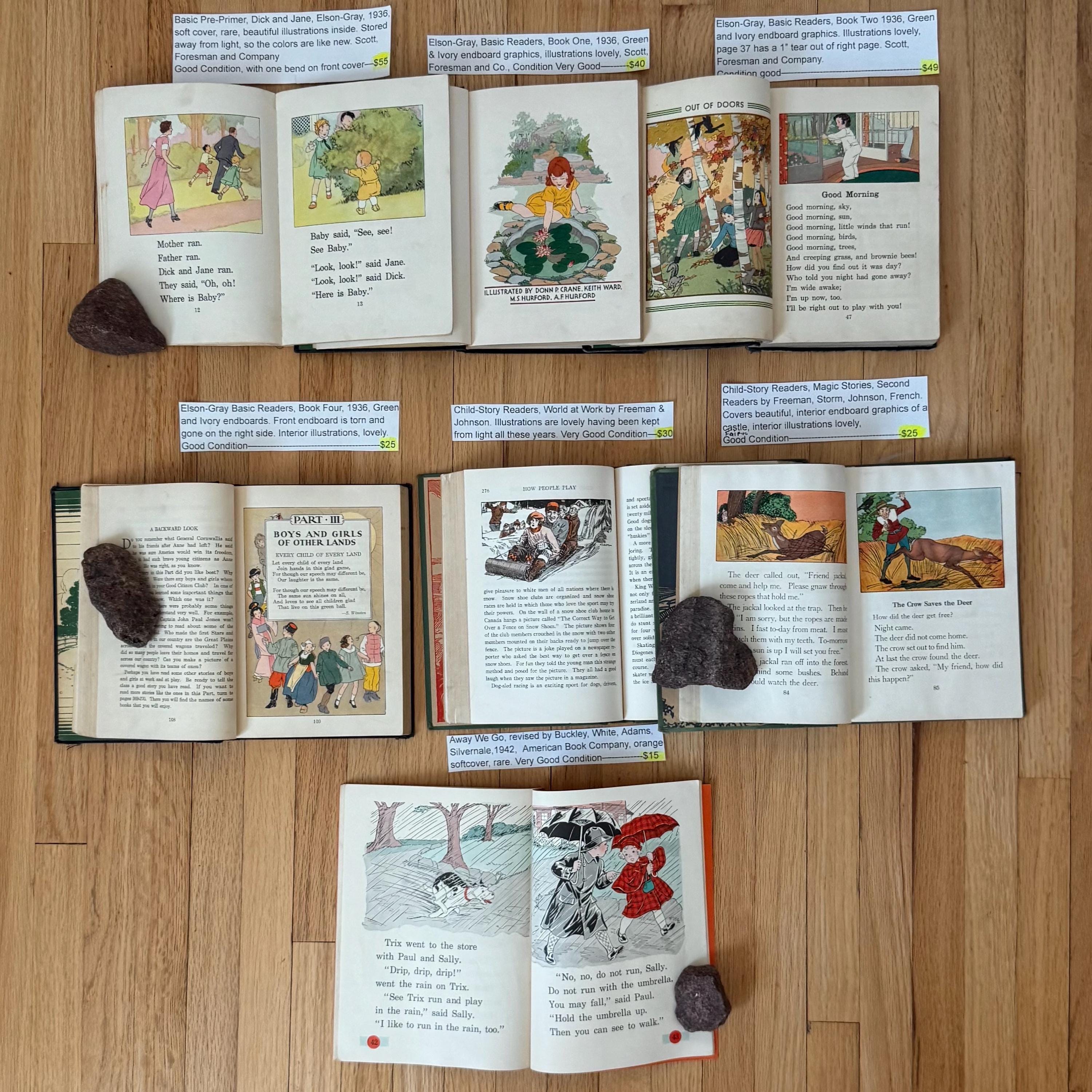 ヴィンテージ エルソン グレイ教科書、1936 年から 1942 年、8 冊