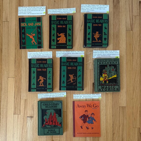 ヴィンテージ エルソン グレイ教科書、1936 年から 1942 年、8 冊