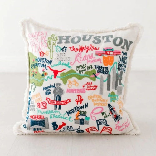 Texas Cities Pillow With Insert Etsy