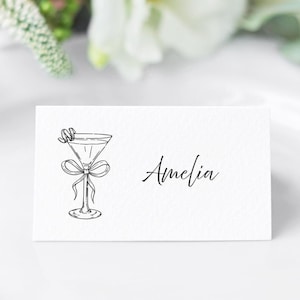 Cocktail Glass Place Cards: Wedding, Birthday, Party - Personalized or Blank