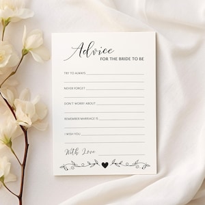 10 cartes Conseils pour la future mariée / Jeu de cartes EVJF / Jeu de douche nuptiale « COEUR »