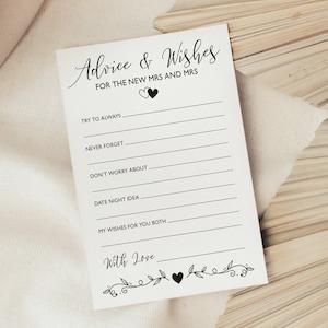 10 x rustikale Mrs and Mrs Hochzeitsratschläge / Wunschkarten / Hochzeitsratschläge / Ratschläge für Brautpaare / Hochzeitsgästebuch-Karten
