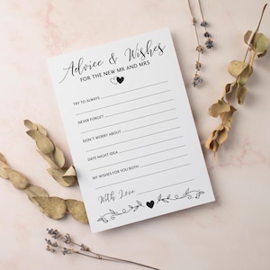 10 rustikale/Boho Hochzeits-Tipps & Wünsche für die neuen Mr and Mrs Cards / Hinweise für Jungvermählten / Hochzeitsgästebuch-Karten