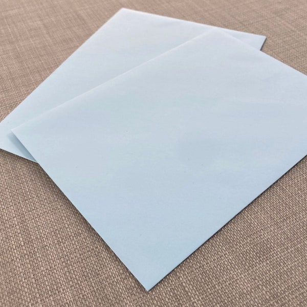 10 x Sky Blue, Pale Blue, Baby Blue Premium Envelopes C6, 5X7 | Luxury Wedding Invitation Envelope / Baby Shower Envelope / Party Envelope