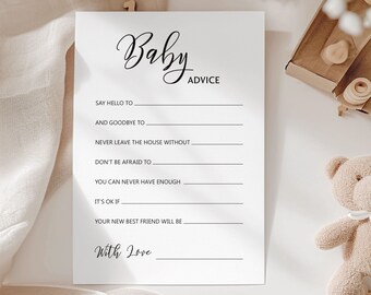 Baby Shower Advice Cards | Minimalist Gender Neutral Baby Shower Game