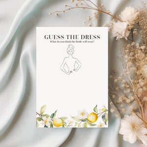 10 x Zitrone Guess the Dress / Zeichne das Kleid / Sketch The Dress Hen Party Spielkarte / She's gefunden ihre Main Squeeze Brautparty Spielkarten