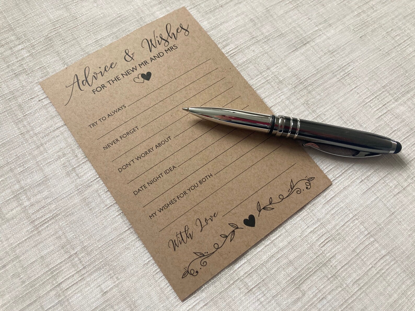 Advice and Wishes for the New Mr and Mrs Cards 10 / 20 / 50 Etsy UK