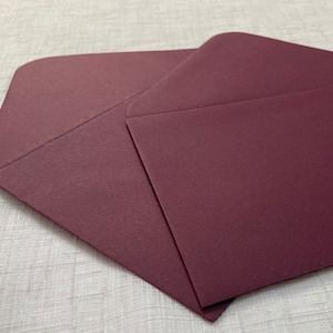 Enveloppes haut de gamme bordeaux/bordeaux C6/5 x 7 pouces | Enveloppe de luxe pour faire-part de mariage | Réservez votre enveloppe date | Enveloppe RSVP