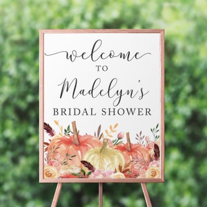 Modern Fall Pumpkin Bridal Shower Sign, Fall Pumpkins Bridal Shower Welcome Sign Modern, Autumn Bridal Shower Sign, Bridal Shower Sign Fall