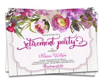 Retirement Invitation | Rustic Retirement Party Invitation | Retirement Party Invitation | Retirement Invite | Rustic Retirement Invite