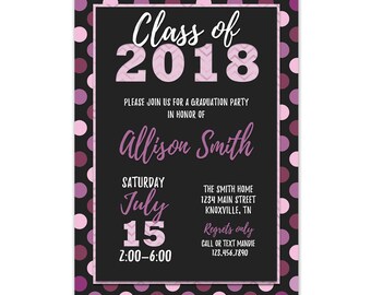graduation party invitation purple purple graduation etsy