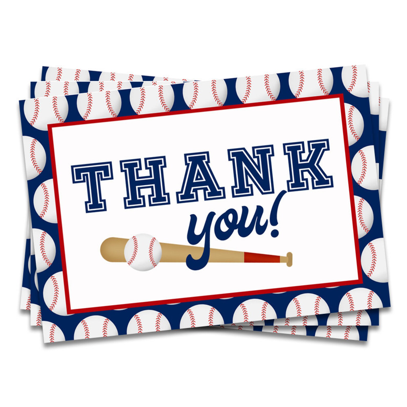 Baseball Thank You Card Baseball Printable Baby Shower thank | Etsy