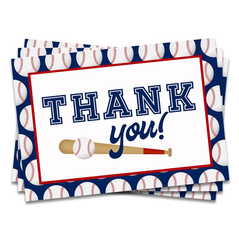 Baseball Thank You Card Baseball Printable Baby Shower Thank Etsy Canada