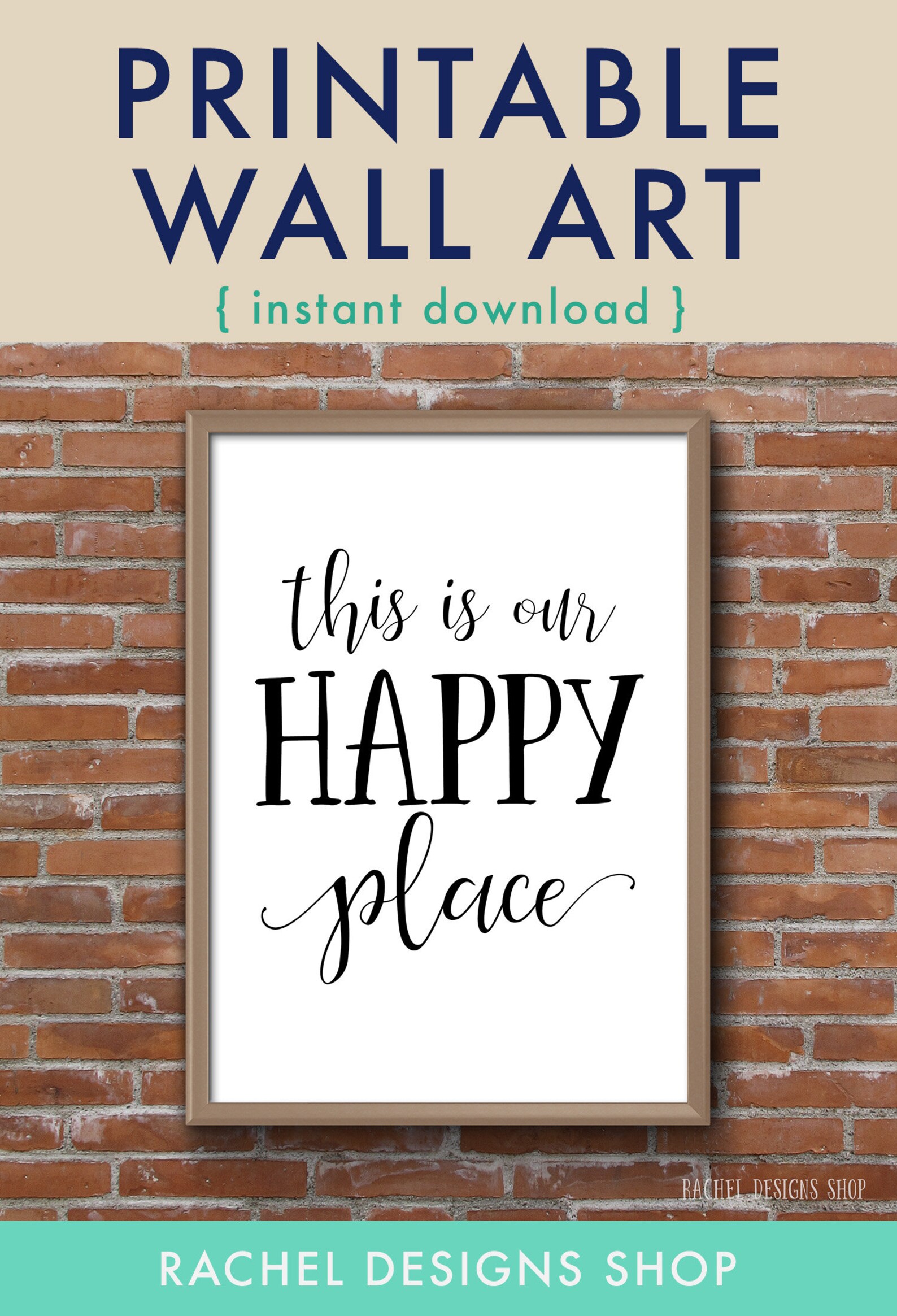This is Our Happy Place Printable Minimalist Wall Art Love - Etsy