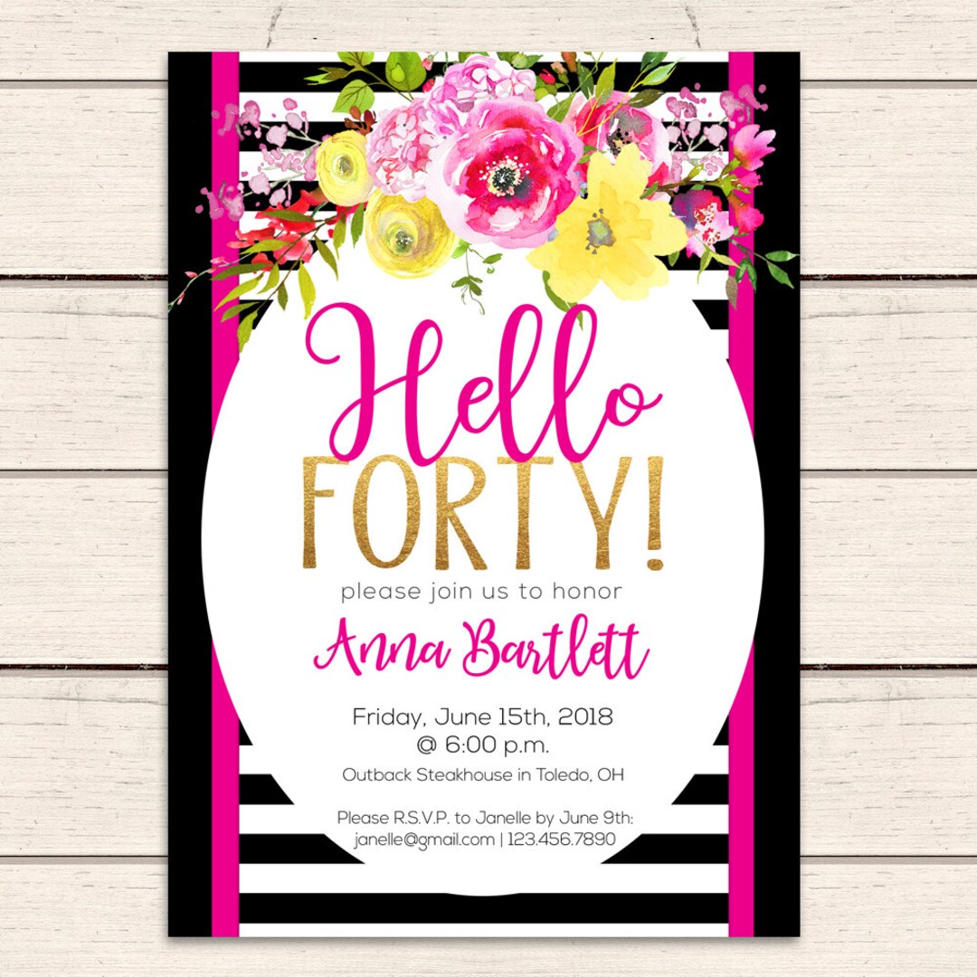 40th-birthday-invitation-40th-birthday-invitation-for-her-etsy