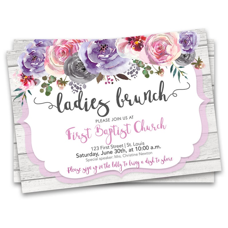 Brunch Invitation Ladies Brunch Invitation Floral Ladies Etsy