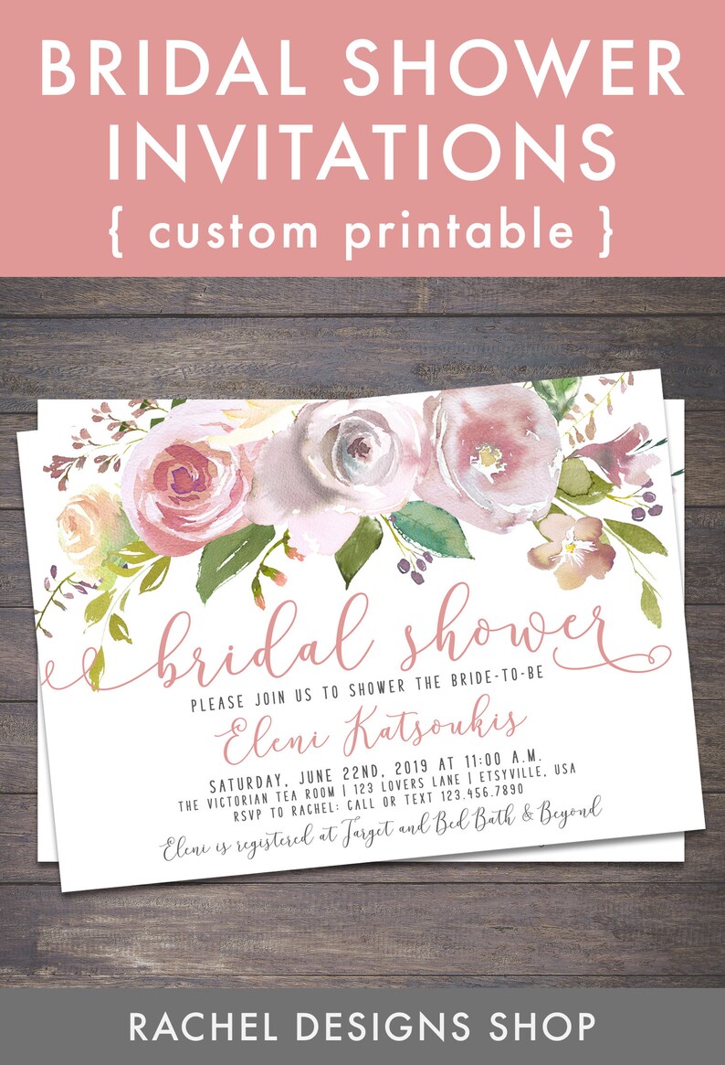 Blush Bridal Shower Invitation Blush Bridal Brunch Etsy
