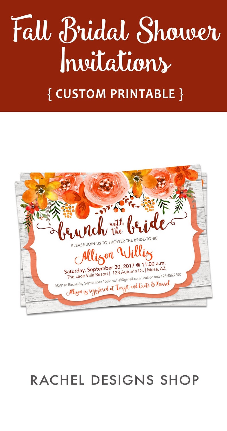 Fall Bridal Shower Invites Fall Bridal Shower Invitations Etsy