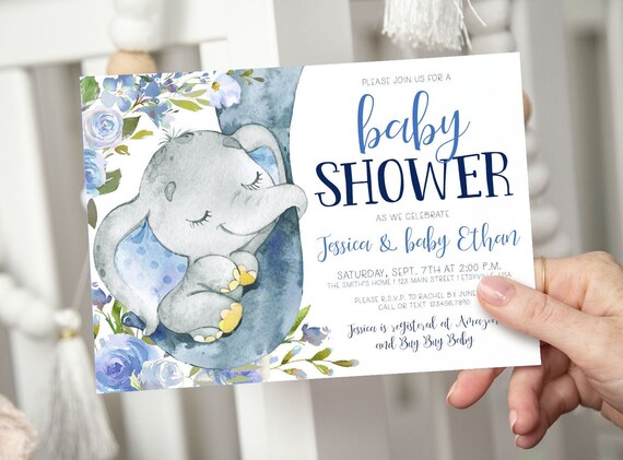 Etsy baby hotsell shower invitations elephant