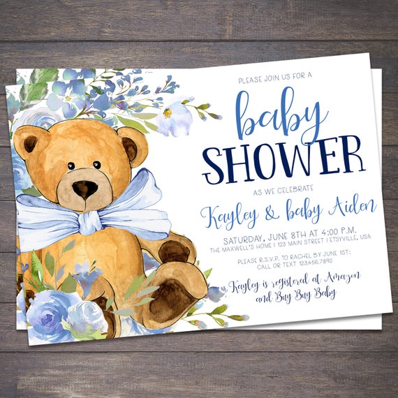 Teddy Bear Baby Shower Invitation Teddy 