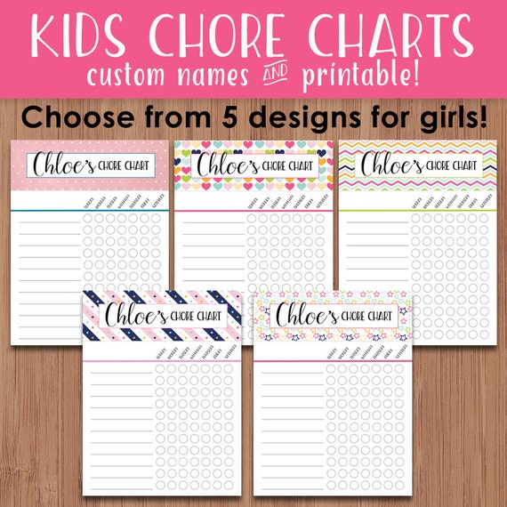 Kids Chore Charts Printable Personalized Chore Charts Chore | Etsy