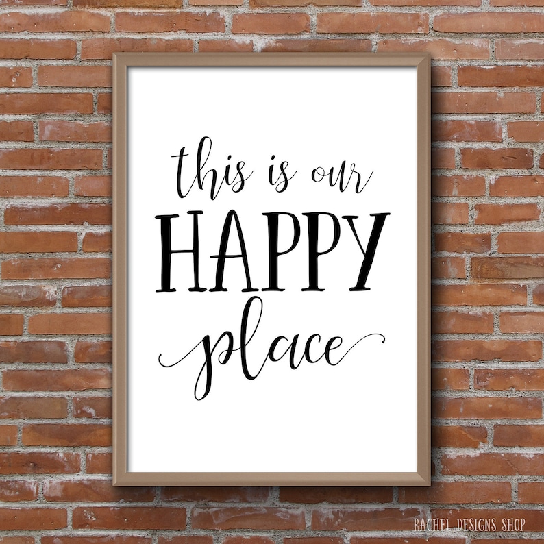 This is Our Happy Place Printable Minimalist Wall Art Love Etsy