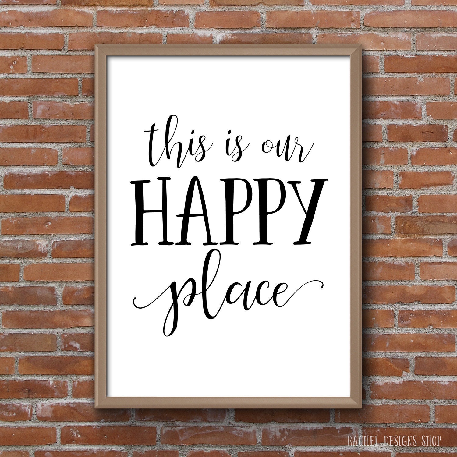 This Is Our Happy Place Printable Minimalist Wall Art Love Etsy