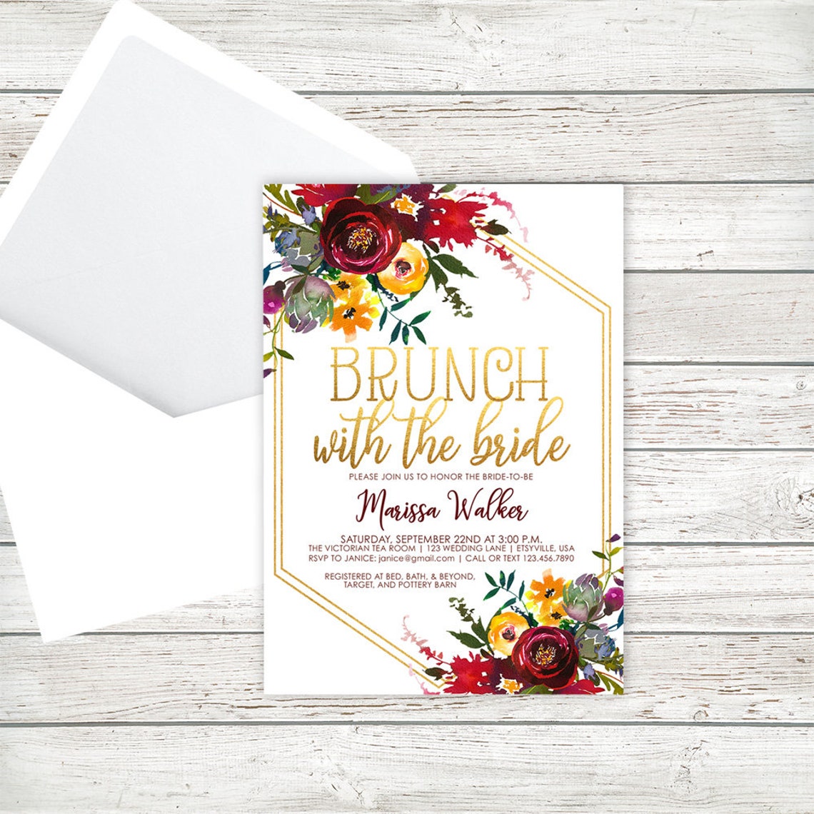 Fall Bridal Brunch Invitation Fall Bridal Shower Invitations Etsy