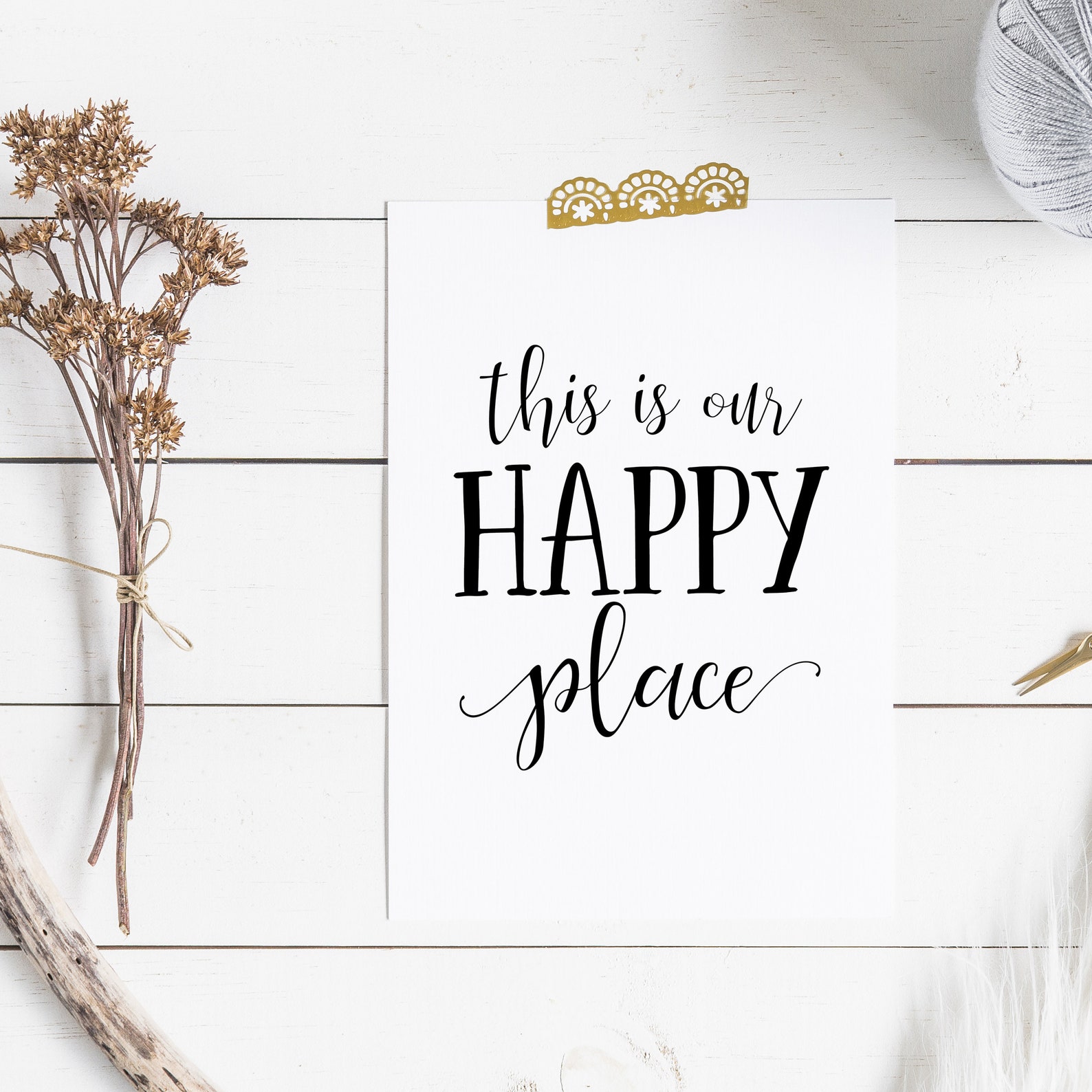 This is Our Happy Place Printable Minimalist Wall Art Love - Etsy