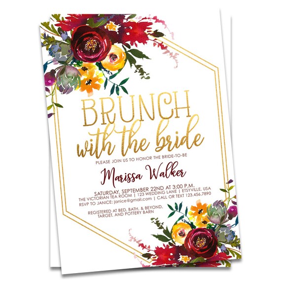 Featured image of post Bridal Shower Brunch Invitations Etsy