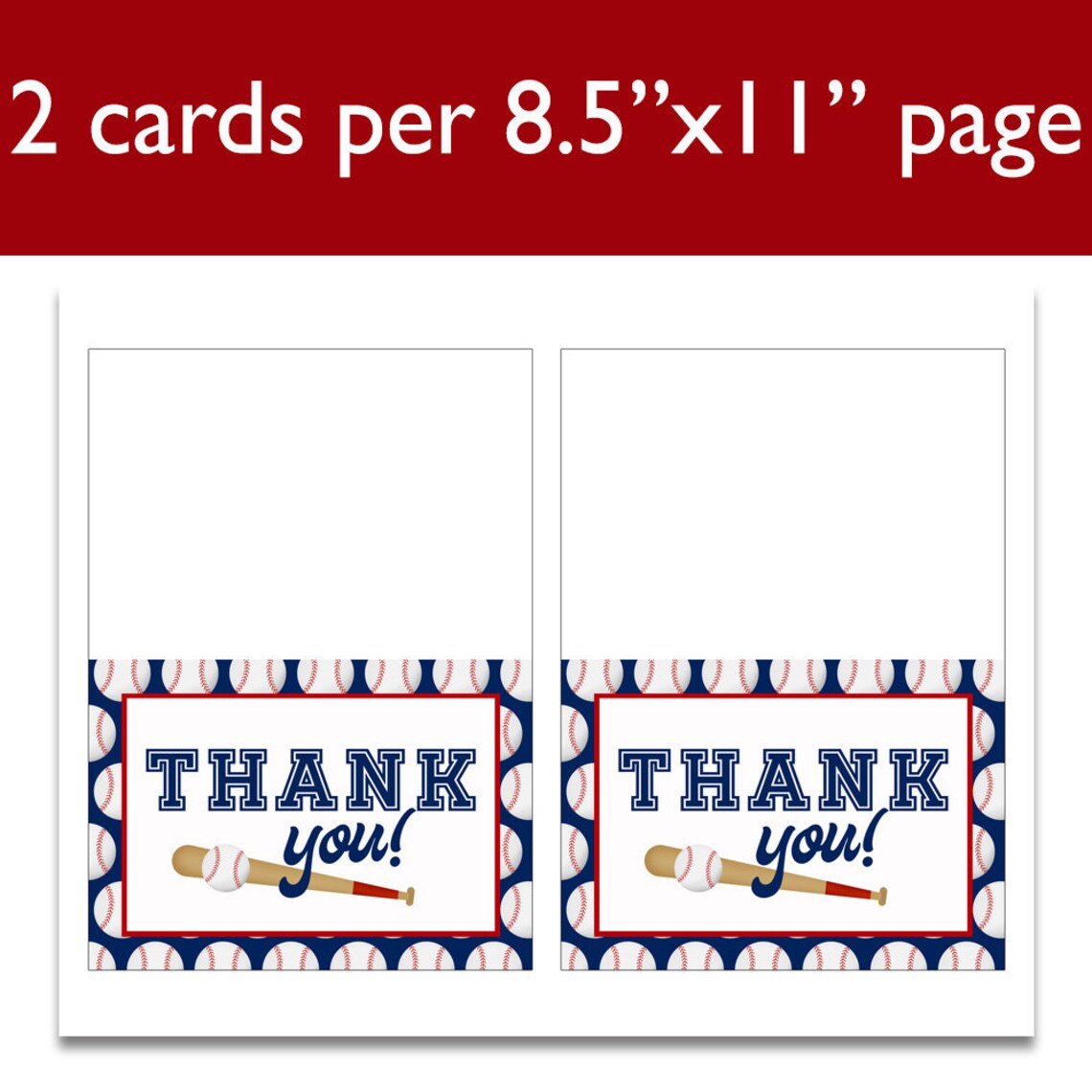 Baseball Thank You Card Baseball Printable Baby Shower thank | Etsy
