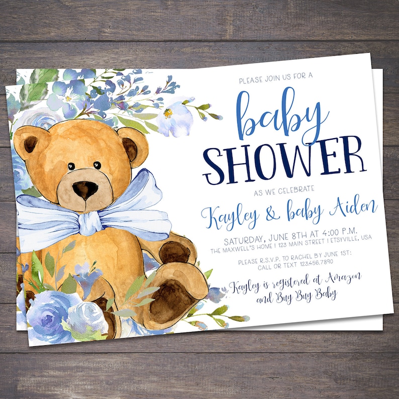 baby-shower-invitation-teddy-bear-teddy-bear-baby-shower-etsy