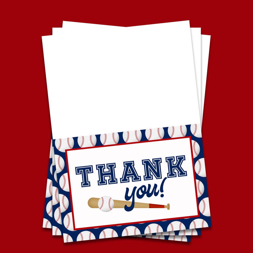 Baseball Thank You Card Baseball Printable Baby Shower thank | Etsy