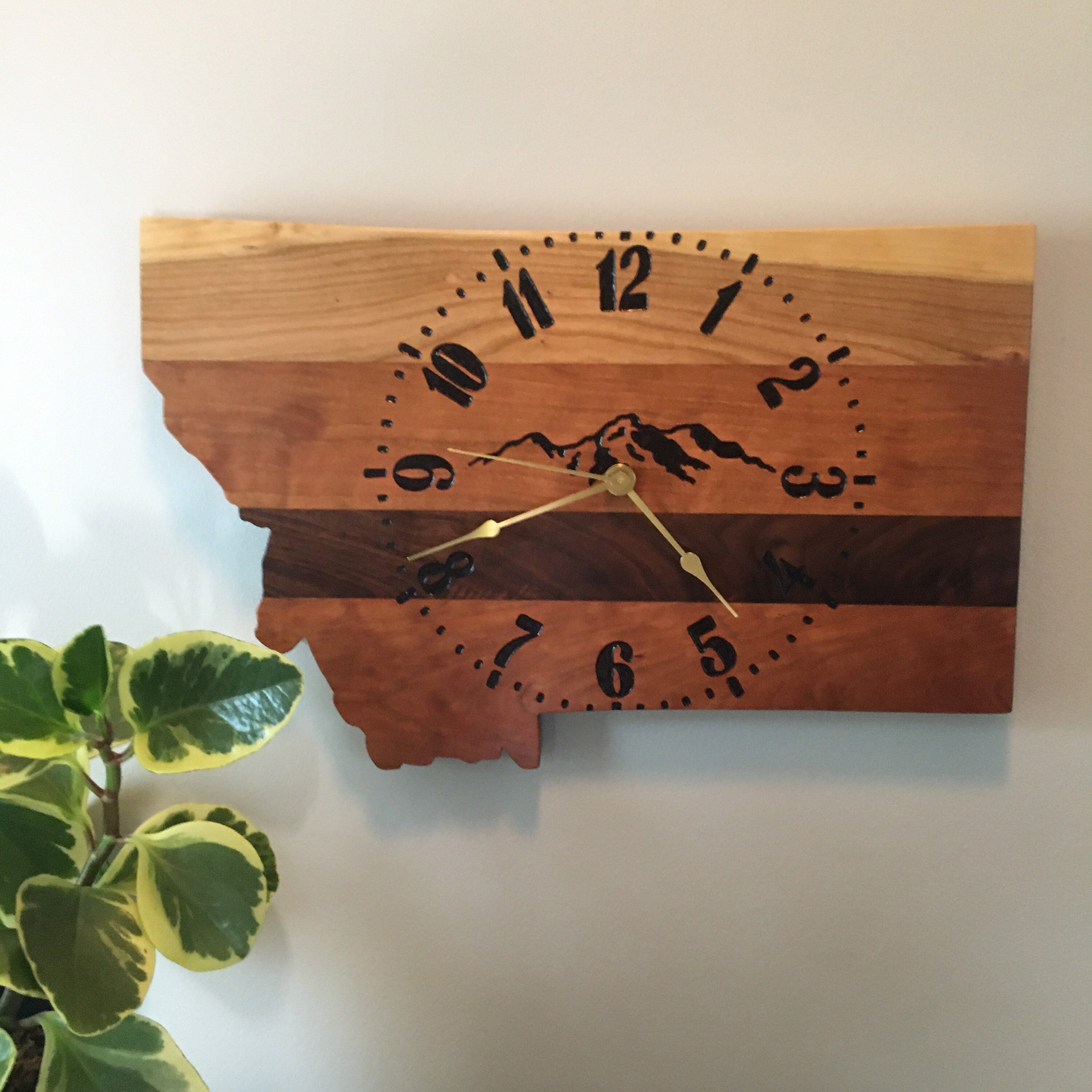 Montana state wooden wall clock Etsy