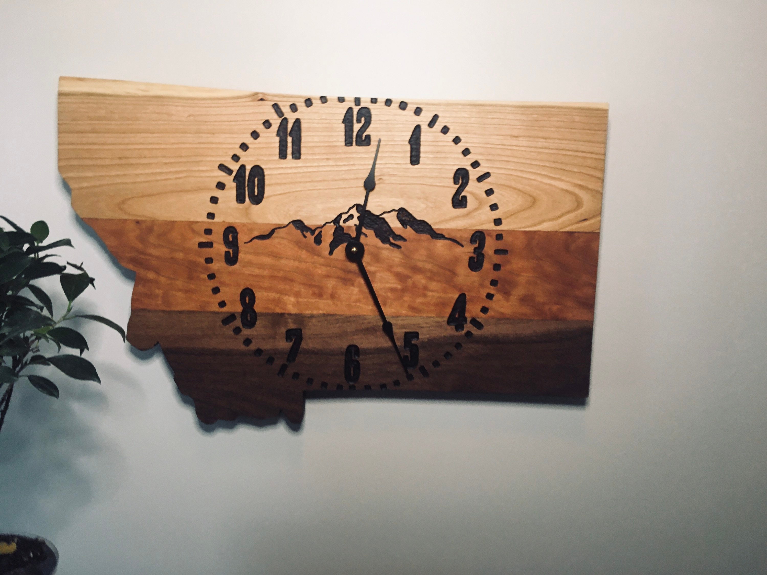 Montana State wooden wall clock Etsy