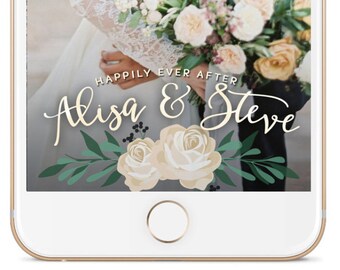 Wedding Snapchat Geofilter | Wedding Geofilter | Snapchat geofilter | Wedding filter | Flower geofilter | Personalize filter | Ondemand 001
