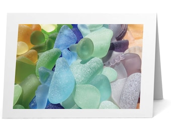 Sea Glass Cocktails "cheers!" Card - Seaglass Art Print, Blank Inside ...