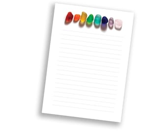 Sea Glass Rainbow Lined Note Pad