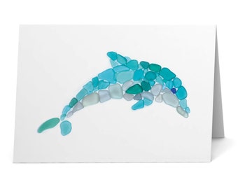 Sea Glass Wave Card - Seaglass Art Print, Blank Inside - Etsy
