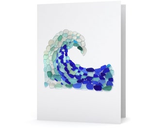 Sea Glass Sea Turtle Card - Seaglass Art Print, Blank Inside - Etsy