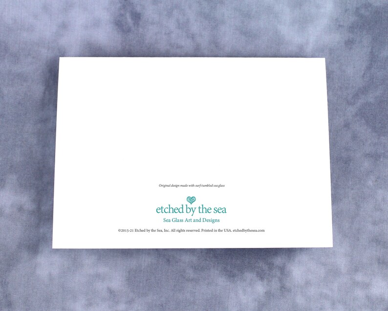 Sea Glass Hearts Trio Note Card - Seaglass Art Print, Blank Inside ...