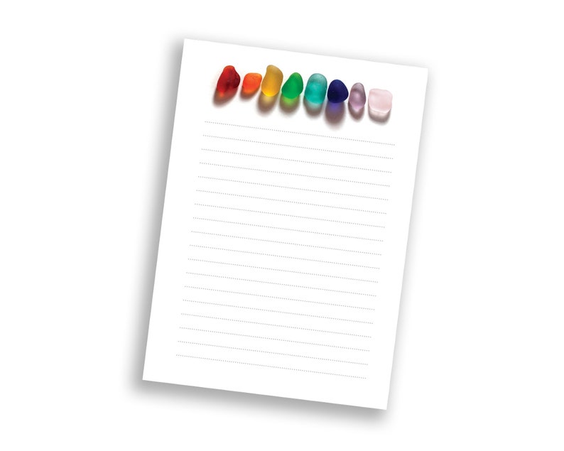 Sea Glass Rainbow Lined Note Pad image 1