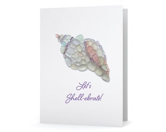 Sea Glass Seahorses "congratulations!" Card - Seaglass Art Print, Blank ...